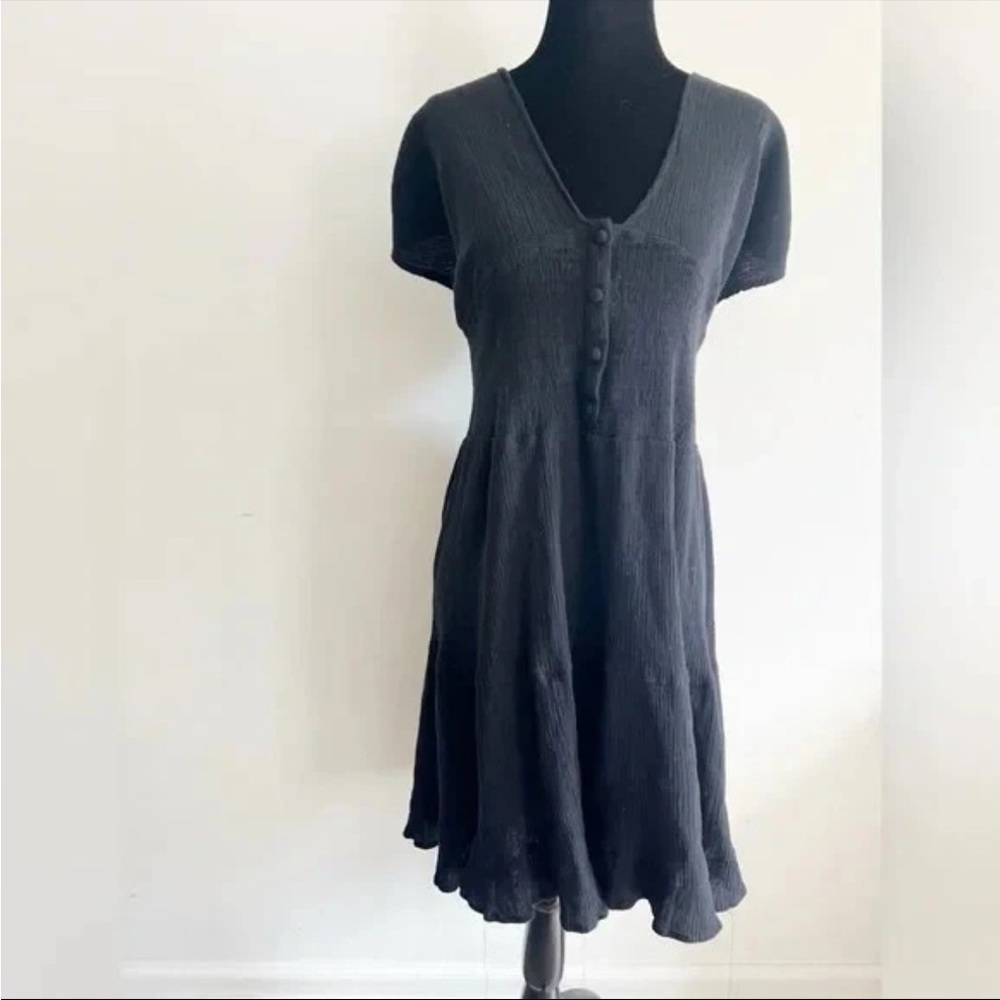 ASOS Curve Plus V-neck Swing Dress in Black
